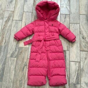 Ralph Lauren Infant 12 months Pink Down Puffer Warm 1pc Bunting coat MSRP $195